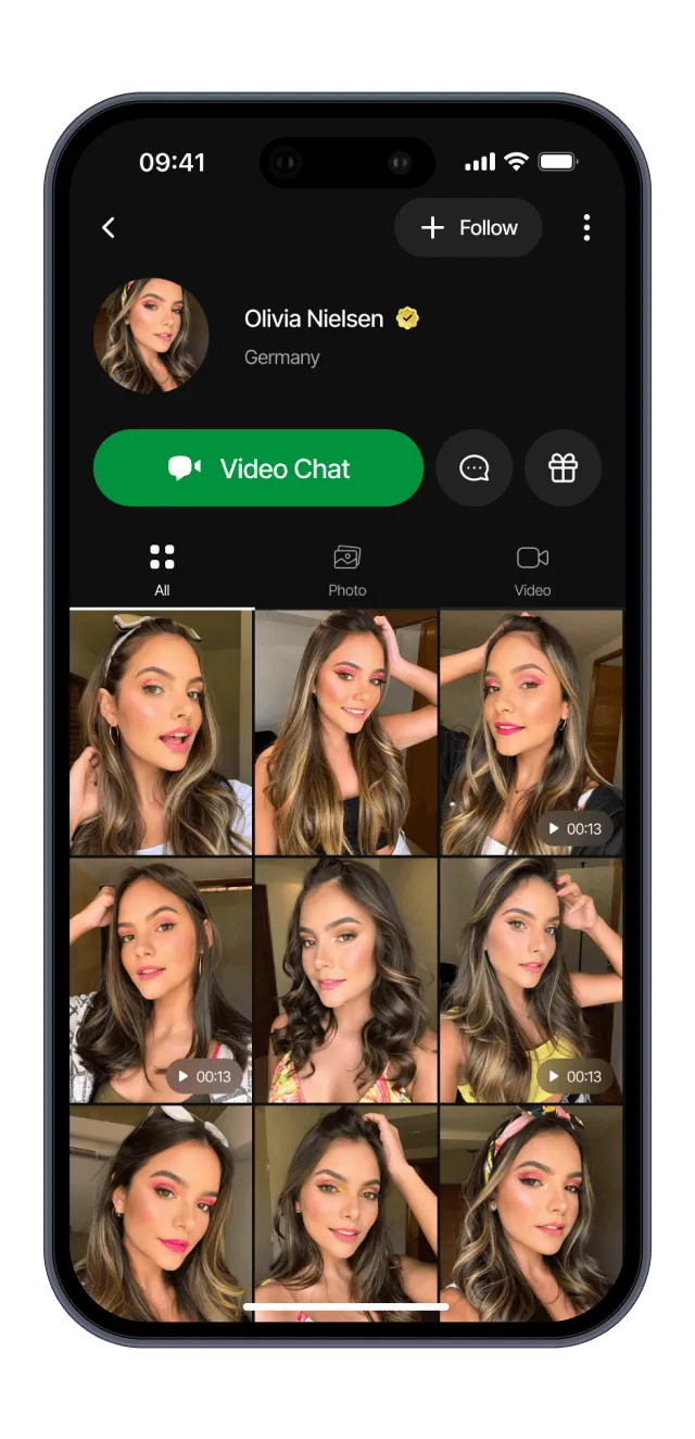 Rejilla de vídeo de personas
